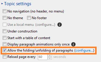 Allow the folding&unfolding of paragraphs in TOWeb