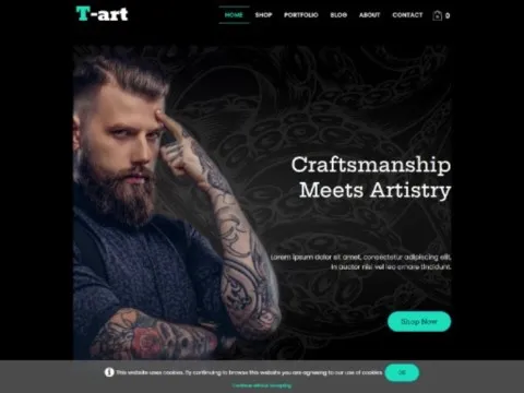 T-ART website template made with TOWeb