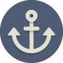 icon flat circle anchor