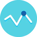 icon flat circle line chart