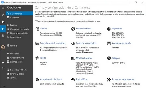 Haga su sitio de comercio electrónico con TOWeb