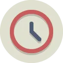 icono del reloj círculo plano