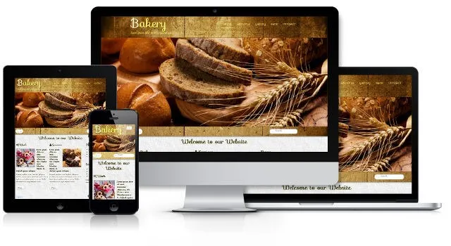 Responsive website template voor een bakkerij