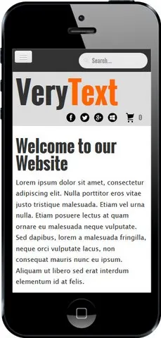 Bekijken van een responsive website op een smartphone