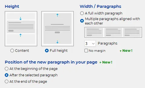 Assisted creation of paragraphs