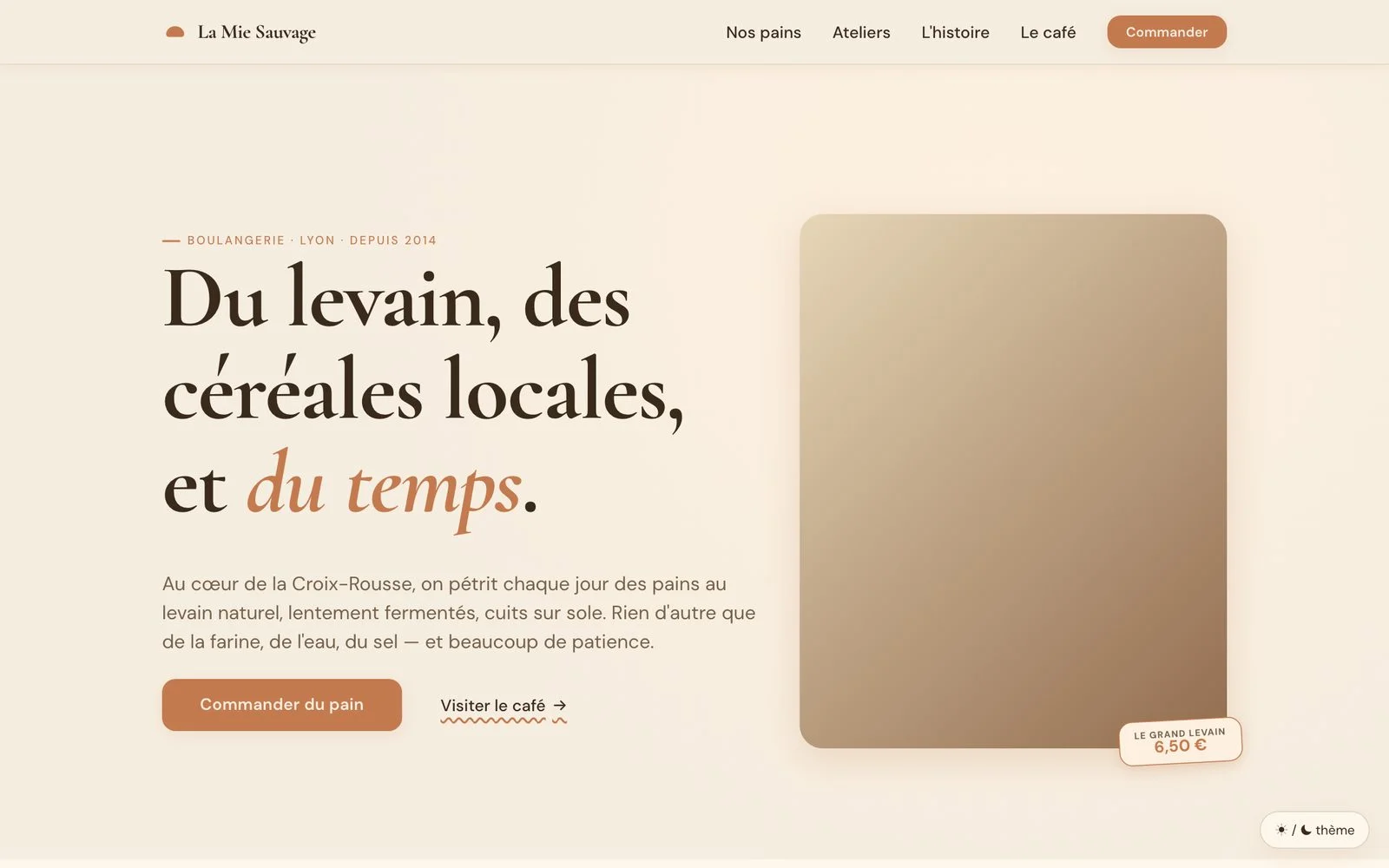 Atelier — Serif chaleureux et terracotta