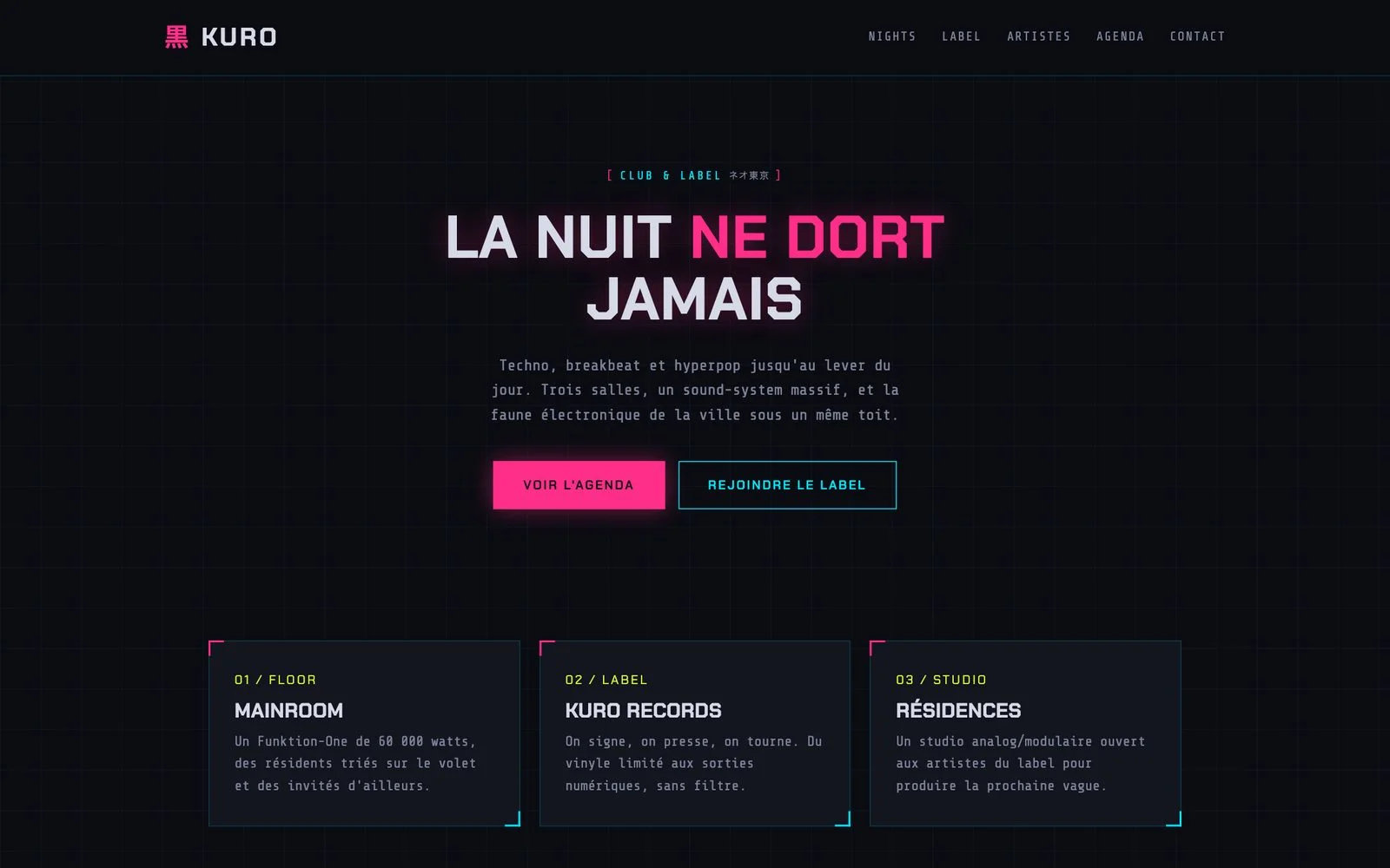 Cyber — Cyberpunk, néons sur béton